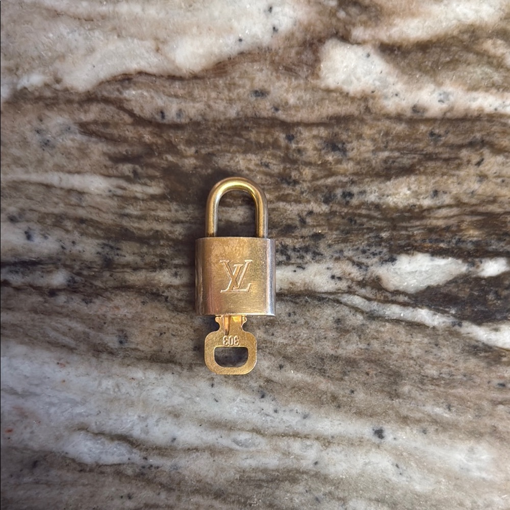 Louis Vuitton Gold Padlock with Key